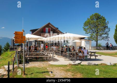 Restaurant at Buergenstock Mountain, Canton Niewalden, Lake Lucerne, Switzerland, Europe Stock Photo