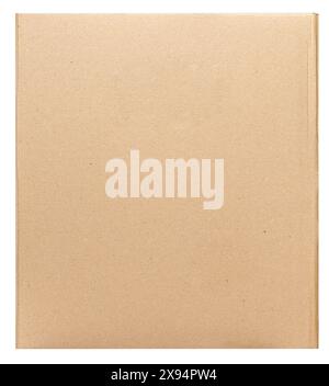 Isolated cardboard box directly front view close up. Stock Photo