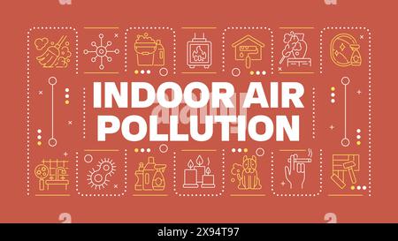Indoor air pollution red word concept Stock Vector