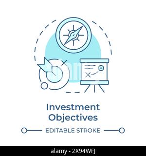 Investment objectives soft blue concept icon Stock Vector