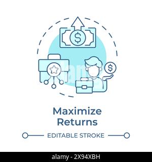 Maximize returns soft blue concept icon Stock Vector