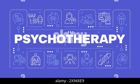 Psychotherapy blue word concept Stock Vector