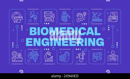Biomedical engineering purple word concept Stock Vector