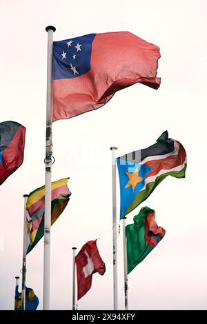 Flags of the world blowing in the wind Stock Photo - Alamy