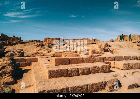 Ruins of the ancient village of Germa, capital of the Garamantes empire, in the Fezzan region, Libya, North Africa, Africa Stock Photo