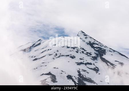 Close up of the summit of Mount Taranaki at sunset, North Island, New ...