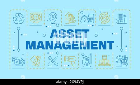 Asset management blue word concept Stock Vector