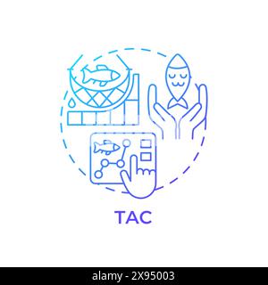TAC blue gradient concept icon Stock Vector