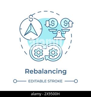 Rebalancing soft blue concept icon Stock Vector