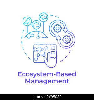 Ecosystem-based management blue gradient concept icon Stock Vector