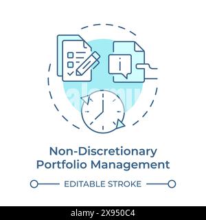 Non-discretionary portfolio management soft blue concept icon Stock Vector