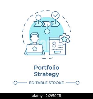 Portfolio strategy soft blue concept icon Stock Vector