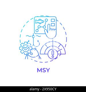 MSY blue gradient concept icon Stock Vector