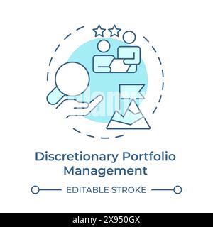 Discretionary portfolio management soft blue concept icon Stock Vector