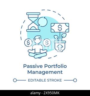 Passive portfolio management soft blue concept icon Stock Vector