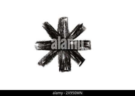 A sketch of the multiplication sign in black pencil, highlighted on a white background, is ideal for design projects symbolizing mathematical division Stock Photo