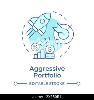 Aggressive portfolio soft blue concept icon Stock Vector