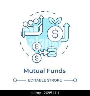 Mutual funds soft blue concept icon Stock Vector