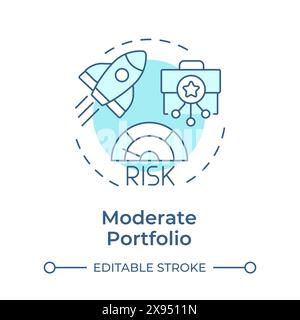 Moderate portfolio soft blue concept icon Stock Vector