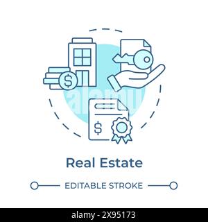 Real estate soft blue concept icon Stock Vector