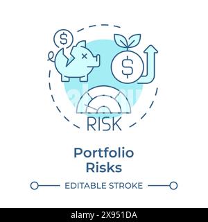 Portfolio risks soft blue concept icon Stock Vector