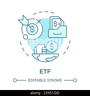 ETF soft blue concept icon Stock Vector