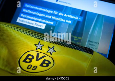 Symbolfoto der Rüstungskonzern Rheinmetall wird neuer Sponsor von BVB Borussia Dortmund. *** Symbolic photo The armaments company Rheinmetall becomes the new sponsor of BVB Borussia Dortmund. Nordrhein-Westfalen Deutschland, Germany GMS15892 Stock Photo