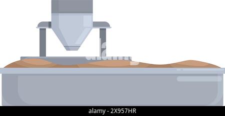 Detailed vector graphic of a 3d printer creating objects from sand, showcasing modern manufacturing technology Stock Vector