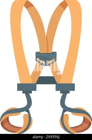 Cartoon scissors illustration in flat design with orange vector graphic art, perfect for office supplies, crafts, and educational purposes. Eps file available for artistic designers Stock Vector
