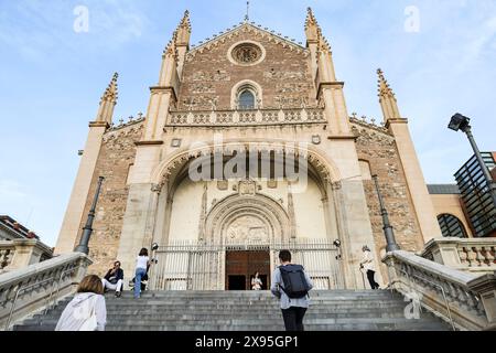 Madrid, Spain- April 8, 2024: Church of Saint Jerome the Royal, called Los Jeronimos, in Madrid city Stock Photo