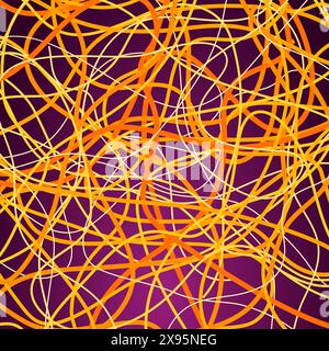 Vector background with moving yellow lines. Bright background of curves yellow lines. Stock Vector