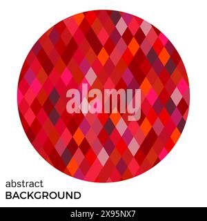 Red circle of rhombuses isolated on white background. Abstract vector background. Stock Vector