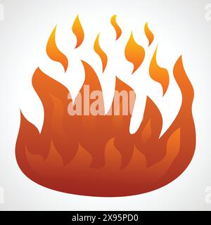 Fire Flame isolated on white background. Vector illustration Stock Vector