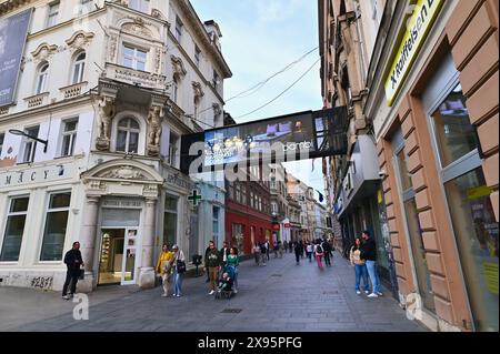 Shopping Street in Sarajevo City, Bosnia and Herzegovina Stock Photo