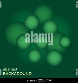 Abstract vector background of green balls. Background of geometric shapes. Stock Vector