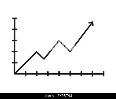Vector isolated illustration of success. Financial report. Growth graphic. Stock Vector