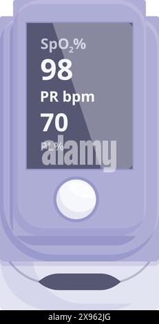 Illustration of a digital pulse oximeter displaying spo2 levels at 95 ...