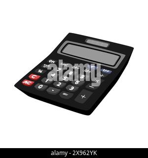 Vector Illustration of 3D Realistic black calculator icon isolated on white background Stock Vector