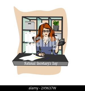 Happy Secretary day banner design template. Administrative professionals day. National chartered accountants day concept Stock Vector