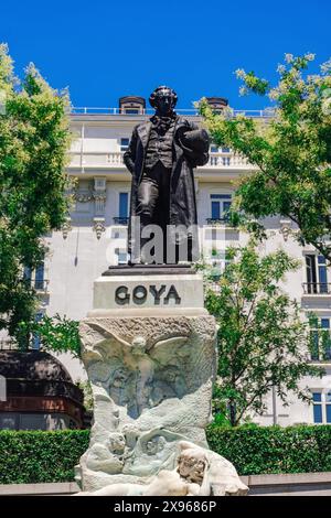 Monument to Francisco Goya, famous Spanish painter, outside the Prado Museum, Madrid, Spain, Europe Stock Photo