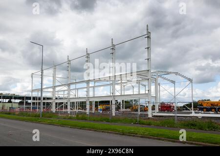 Modern industrial unit under construction, Telford, Shropshire, UK 2024 Stock Photo