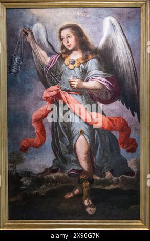 Saint Sealtiel Archangel, painting by Alonso Miguel Tovar (18th century), Fine Arts Museum, Seville, Spain Stock Photo