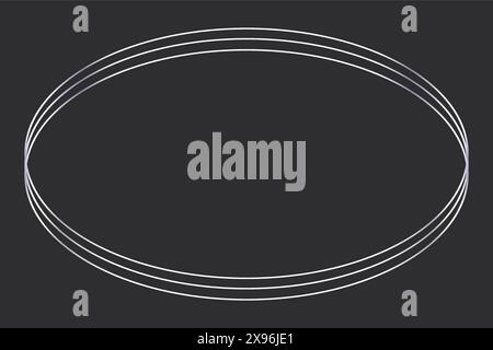 Thinline silver and gold elegant frame set. Minimal shine Art Deco metallic border. Arch decoration window or door, collection isolated on dark background. Vector illustration Stock Vector