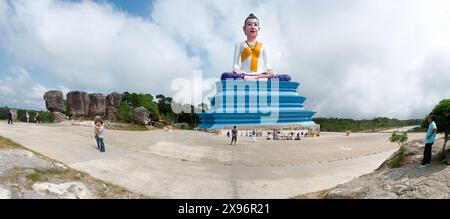 This great statue was built in 2012 in honor of the spirit of the mountain and the protector of the sea, Lok Yeay Mao. The statue is located on the to Stock Photo