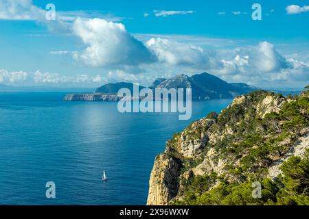 On the way to the highlight on the beautiful Balearic Island Mallorca - Cap de Formentor - Spain Stock Photo