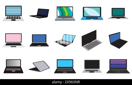 Laptop Vector And Illustration Collection. Stock Vector