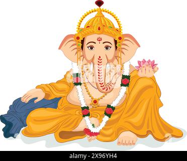 lord Ganesh or Ganpati Bappa illustration Stock Vector