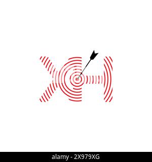 Alphabet Initials logo HX, XH, X and H Stock Vector