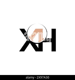 Alphabet Initials logo HX, XH, X and H Stock Vector