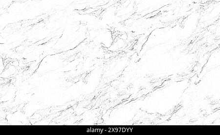 White marble surface with black veins, displaying a smooth and natural stone texture Stock Photo